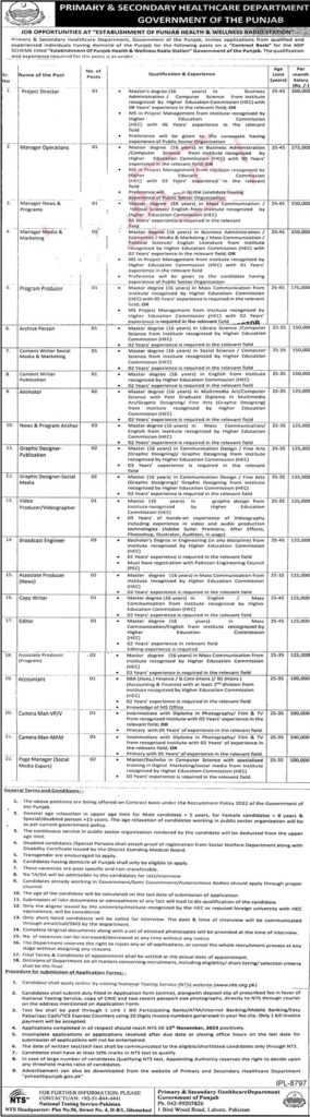 Latest Primary and Secondary Healthcare Department Jobs 2023