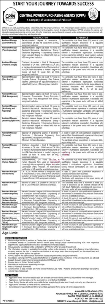 Latest Central Power Purchasing Agency Jobs 2024
